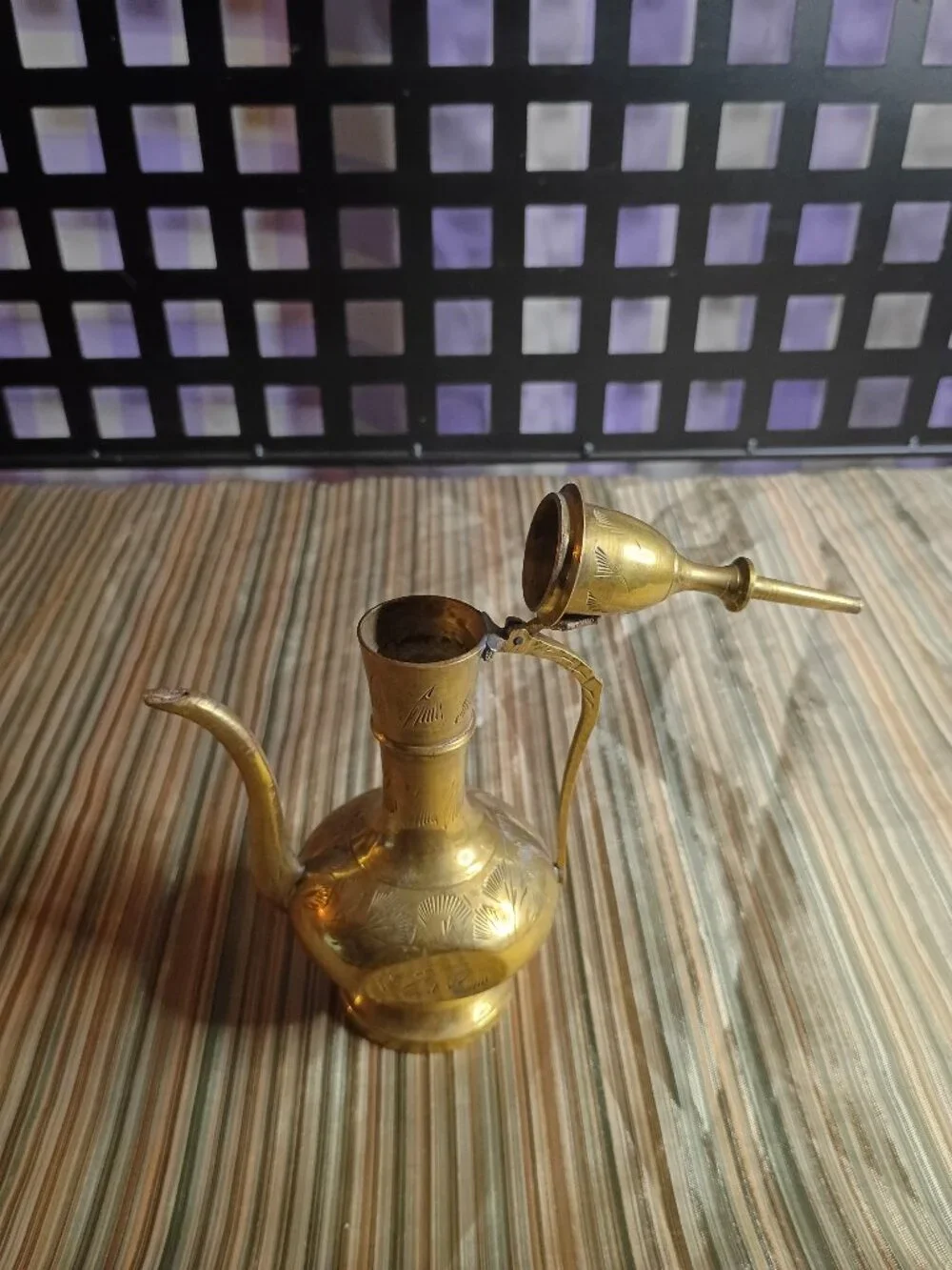vintage solid brass pitcher